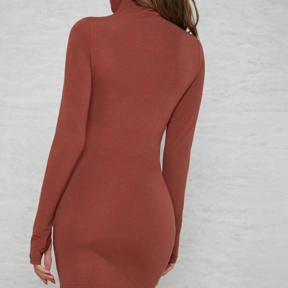 Mask turtle neck dress